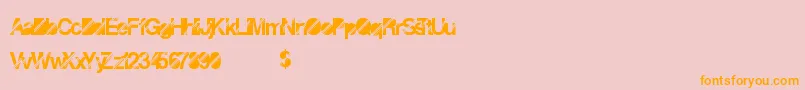 Disconight-fontti – oranssit fontit vaaleanpunaisella taustalla