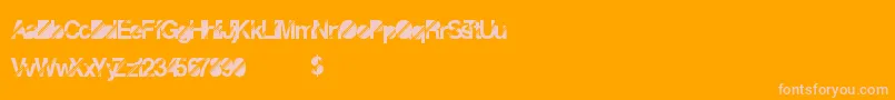 Disconight Font – Pink Fonts on Orange Background