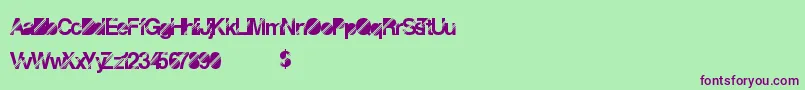 Disconight-fontti – violetit fontit vihreällä taustalla