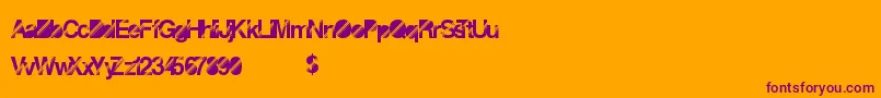 フォントDisconight – オレンジの背景に紫のフォント