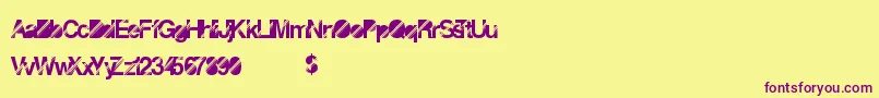 Disconight Font – Purple Fonts on Yellow Background