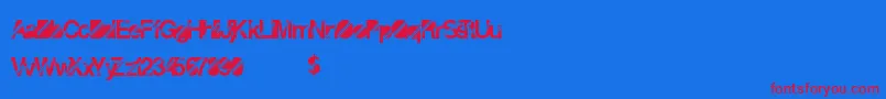フォントDisconight – 赤い文字の青い背景