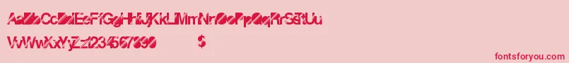 フォントDisconight – ピンクの背景に赤い文字