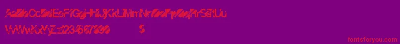 フォントDisconight – 紫の背景に赤い文字