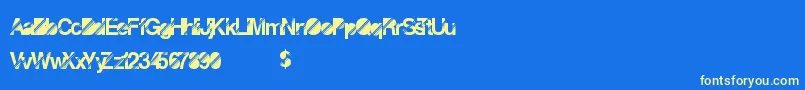 Disconight-fontti – keltaiset fontit sinisellä taustalla