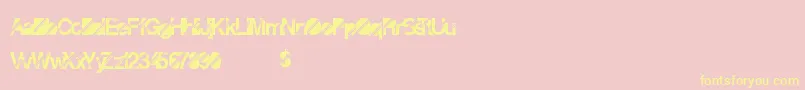 Disconight Font – Yellow Fonts on Pink Background