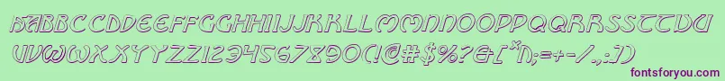 BrinAthynShadowItalic Font – Purple Fonts on Green Background