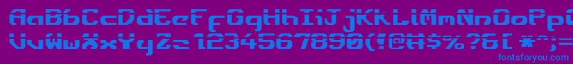 フォントEnsignfl – 紫色の背景に青い文字