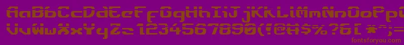 フォントEnsignfl – 紫色の背景に茶色のフォント