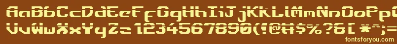 Ensignfl-fontti – keltaiset fontit ruskealla taustalla