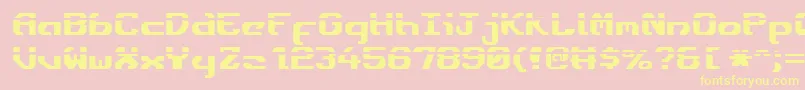 Ensignfl-fontti – keltaiset fontit vaaleanpunaisella taustalla