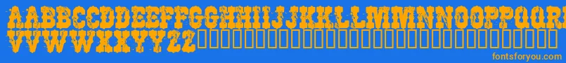 WorkingClassHero Font – Orange Fonts on Blue Background