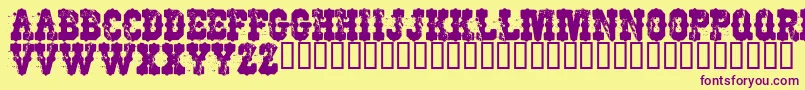 WorkingClassHero Font – Purple Fonts on Yellow Background