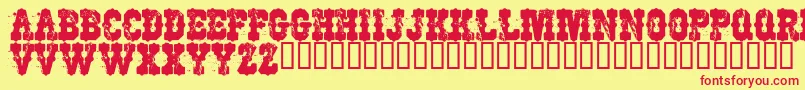 WorkingClassHero Font – Red Fonts on Yellow Background