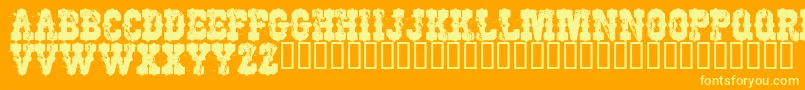WorkingClassHero Font – Yellow Fonts on Orange Background