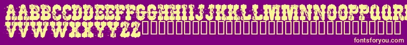 フォントWorkingClassHero – 紫の背景に黄色のフォント