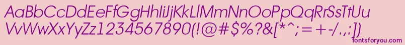 AAvanteltLightitalic Font – Purple Fonts on Pink Background