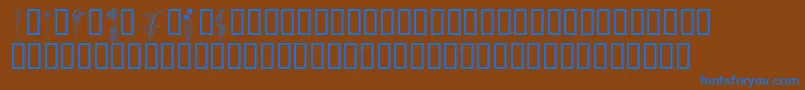 KrClassicFleur2 Font – Blue Fonts on Brown Background