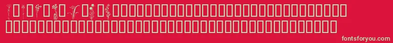 KrClassicFleur2 Font – Green Fonts on Red Background