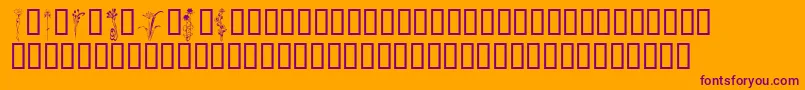 KrClassicFleur2 Font – Purple Fonts on Orange Background