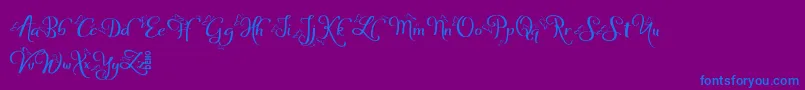 SofyeDemo-Schriftart – Blaue Schriften auf violettem Hintergrund