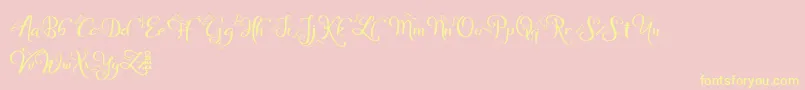 SofyeDemo-Schriftart – Gelbe Schriften auf rosa Hintergrund