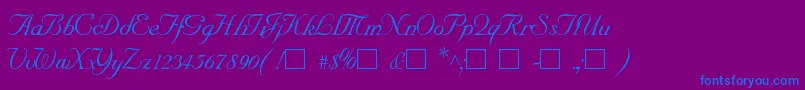 SncScriptItalic Font – Blue Fonts on Purple Background