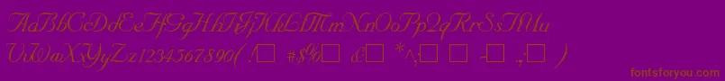 SncScriptItalic Font – Brown Fonts on Purple Background