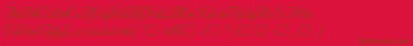 SncScriptItalic Font – Brown Fonts on Red Background