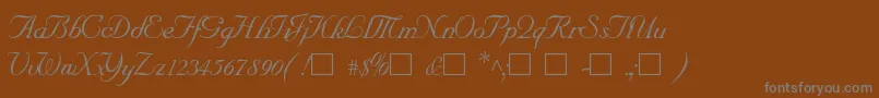 フォントSncScriptItalic – 茶色の背景に灰色の文字