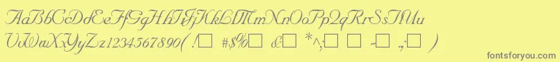 SncScriptItalic Font – Gray Fonts on Yellow Background
