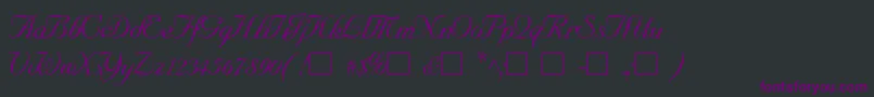 Fonte SncScriptItalic – fontes roxas em um fundo preto