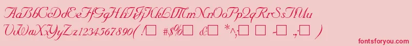 SncScriptItalic Font – Red Fonts on Pink Background