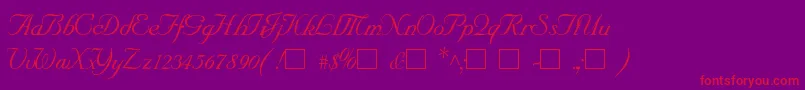 SncScriptItalic Font – Red Fonts on Purple Background