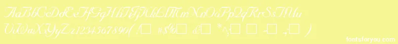 SncScriptItalic Font – White Fonts on Yellow Background