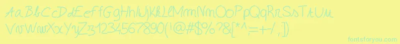 Шрифт Enjoy – зелёные шрифты на жёлтом фоне