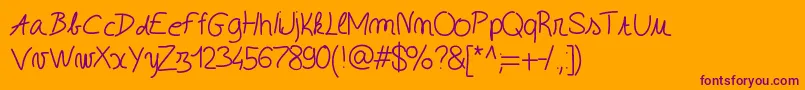 Enjoy Font – Purple Fonts on Orange Background