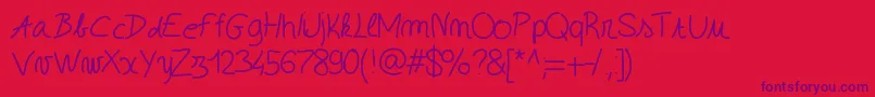 Enjoy Font – Purple Fonts on Red Background