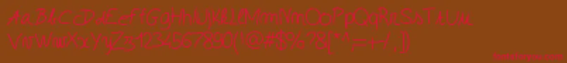 Enjoy Font – Red Fonts on Brown Background
