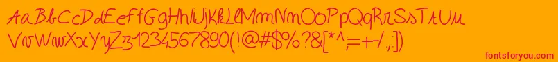 Enjoy Font – Red Fonts on Orange Background
