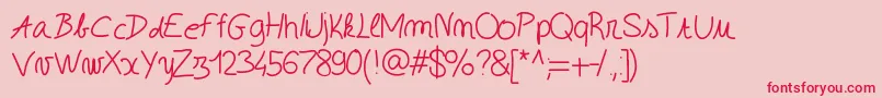 Enjoy Font – Red Fonts on Pink Background