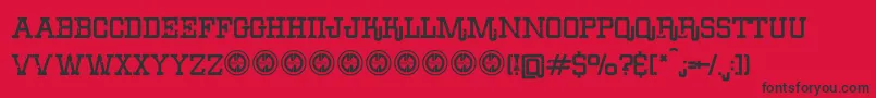 ErodeddenimFfp Font – Black Fonts on Red Background