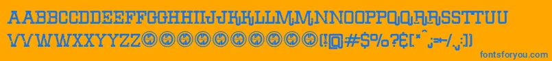 ErodeddenimFfp Font – Blue Fonts on Orange Background