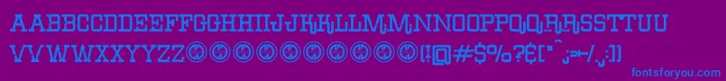 ErodeddenimFfp Font – Blue Fonts on Purple Background