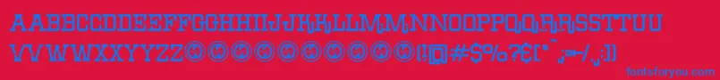 ErodeddenimFfp Font – Blue Fonts on Red Background