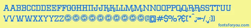 ErodeddenimFfp Font – Blue Fonts on Yellow Background