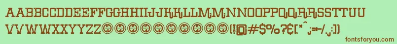 ErodeddenimFfp Font – Brown Fonts on Green Background