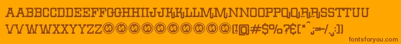 ErodeddenimFfp Font – Brown Fonts on Orange Background
