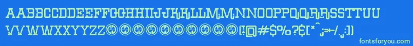 ErodeddenimFfp Font – Green Fonts on Blue Background