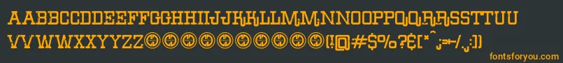 ErodeddenimFfp Font – Orange Fonts on Black Background